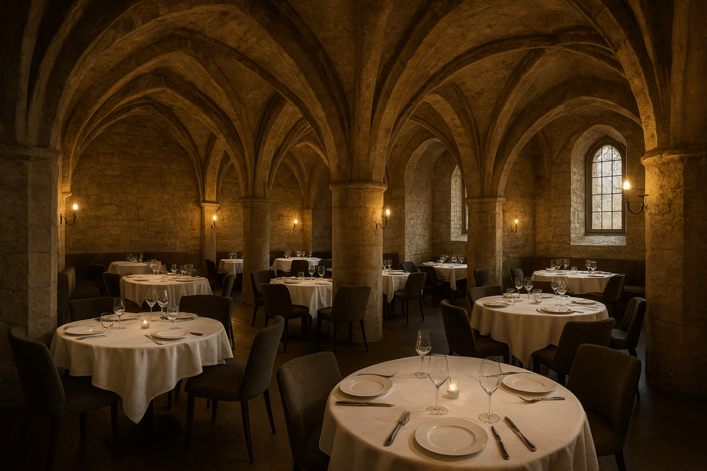 La distribución de las mesas de un restaurante, para la comodidad del cliente y los camareros.